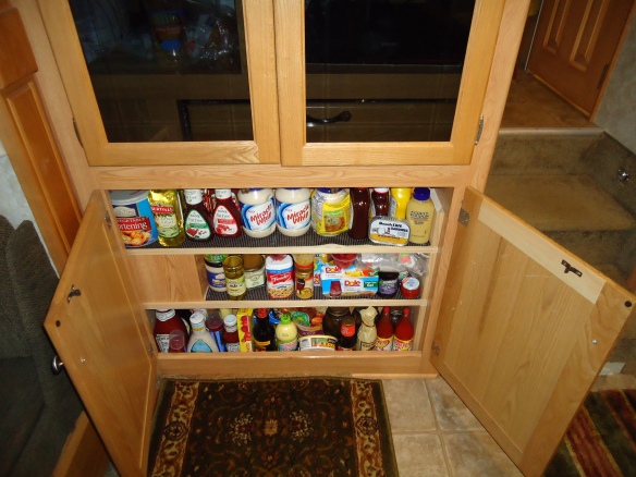 ...addtional storage space for can goods. The finished fiddles aren't installed waiting a dry day to stain them.